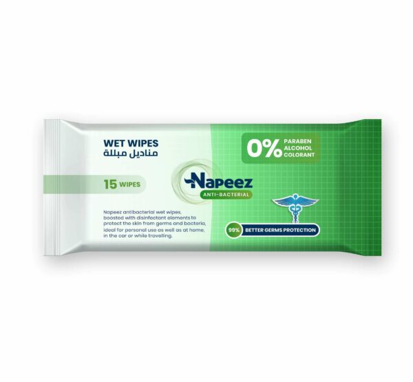 Wipes 15 Napeez Pocket Antibacterial Active