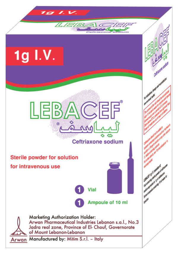 Lebacef 1g IV pack single